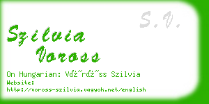 szilvia voross business card